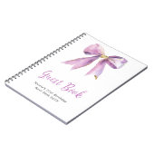 Purple Coquette Bow Birthday Party Guest Book Notizblock (Linke Seite)