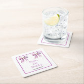 Purple Coquette Bow Birthday Party Rechteckiger Pappuntersetzer (Vor Ort)