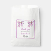 Purple Coquette Bow Bridal Shower Geschenktütchen (Vorderseite)