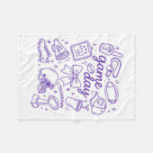 Purple Coquette Bow Cheer Game Day Doodle Touchdow Fleecedecke (Vorderseite (Horizontal))