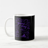 Purple Coquette Bow Cheer Game Day Doodle Touchdow Kaffeetasse (Links)