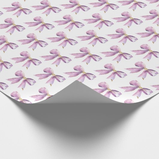 Purple Coquette Bow Geschenkpapier (Ecke)