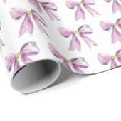 Purple Coquette Bow Geschenkpapier (Rolleneckpunkt)