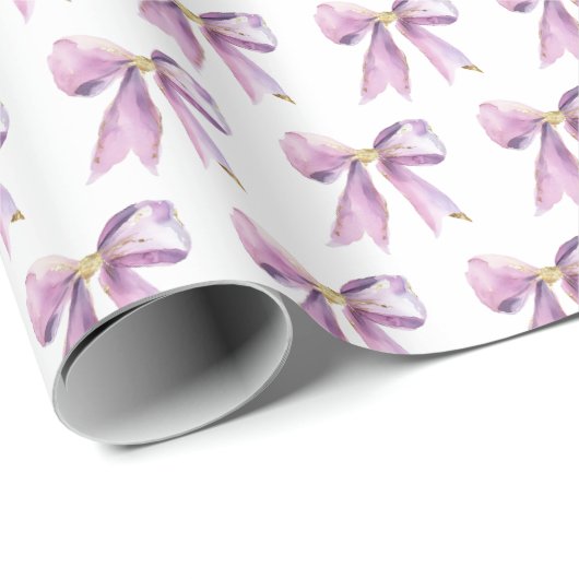 Purple Coquette Bow Geschenkpapier (Rolleneckpunkt)
