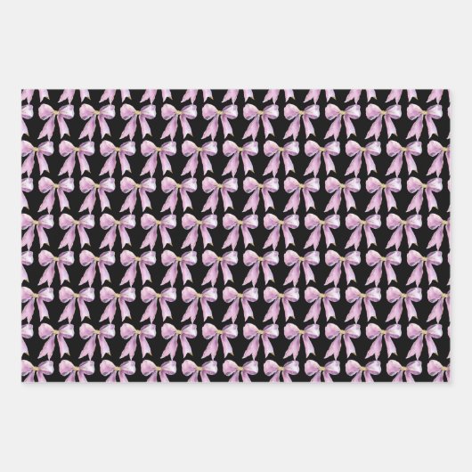 Purple Coquette Bow Geschenkpapier Set (Vorderseite 3)
