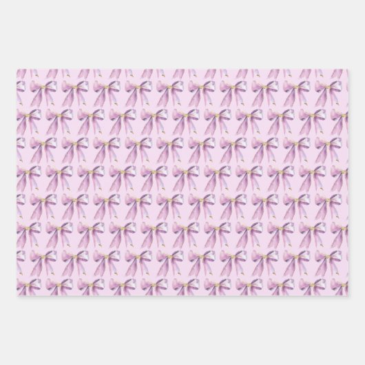 Purple Coquette Bow Geschenkpapier Set (Vorderseite 2)