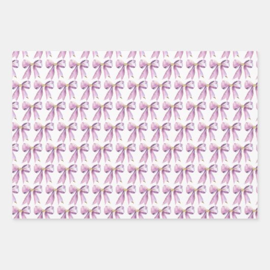 Purple Coquette Bow Geschenkpapier Set (Vorderseite)