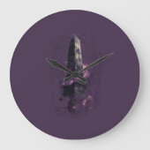 Purple Cosmic Obelisk Occult Dark Art Große Wanduhr (Vorderseite)