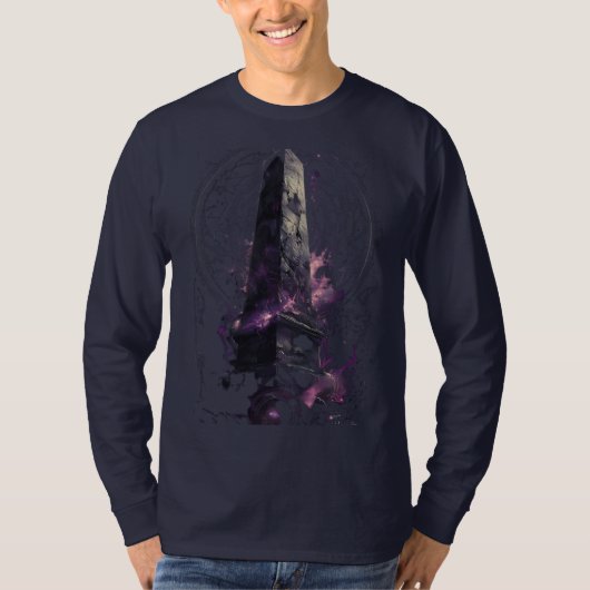 Purple Cosmic Obelisk Occult Dark Art Long Sleeve  T-Shirt (Vorderseite)