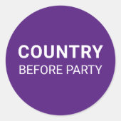 Purple Country Before Party Political Runder Aufkleber (Vorderseite)
