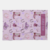 Purple Cowboy Wild West All over print Pattern Geschirrtuch (Horizontal)