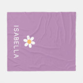 Purple Cozy Daisy Name Girl Fleecedecke (Vorderseite (Horizontal))