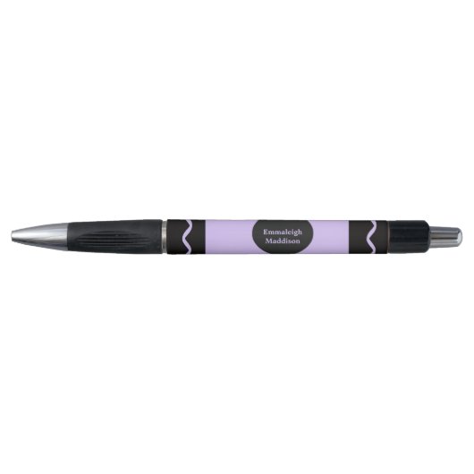 Purple Crayon Wrap Monogram Name Kugelschreiber (Vorderseite)
