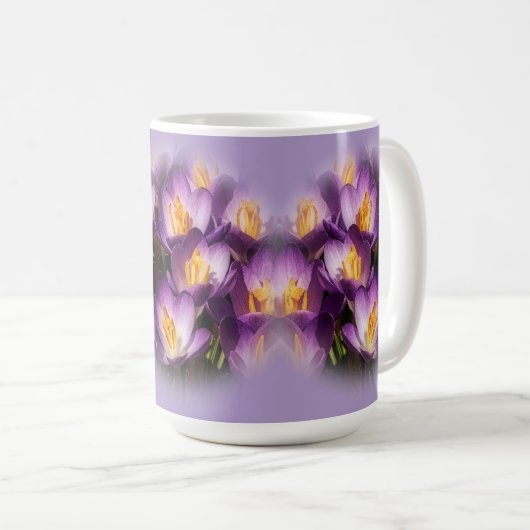 Purple Crocus Coffee Mug Kaffeetasse (VorderseiteRechts)