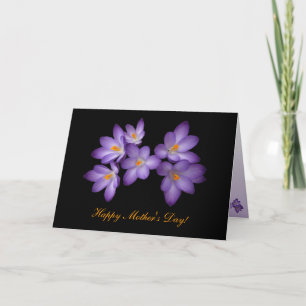 Purple Crocus Mothers Day Karte
