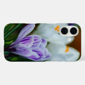 Purple Crocus Spring Flowers iPhone 16 Case (Rückseite (Horizontal))