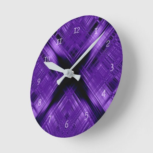 Purple cross and grid runde wanduhr (Winkel)