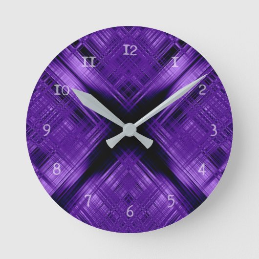 Purple cross and grid runde wanduhr (Vorderseite)
