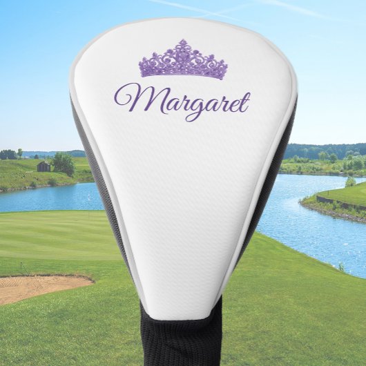 Purple Crown and Custom Name Pretty Golf Headcover
