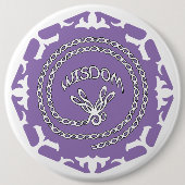 Purple Crown Chakra "Wisdom" Dragonfly White BG Button (Vorderseite)