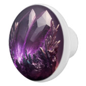 Purple Crystal Amethyst Jewel Ceramic Knob Keramikknauf (Rechts)