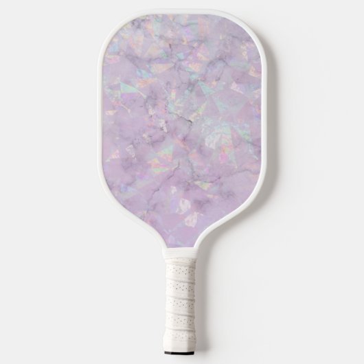 Purple Crystal Geode Monogram & Name Personalized Pickleball Schläger (Rückseite)