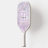 Purple Crystal Geode Monogram & Name Personalized Pickleball Schläger (Links)