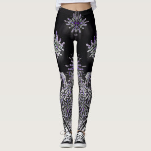 Purple Crystal Geometry Leggings