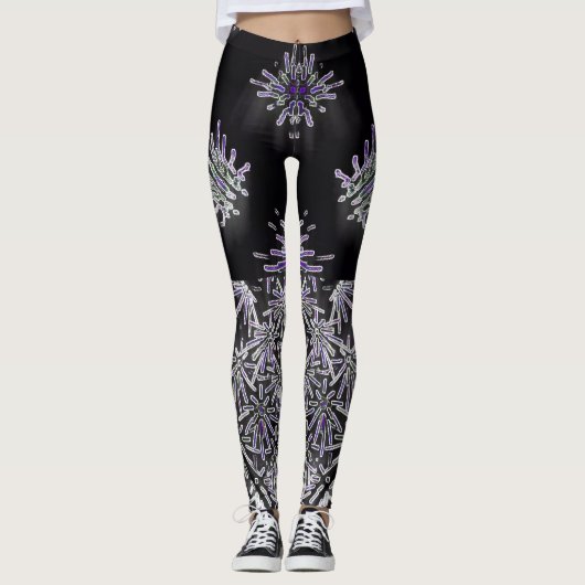 Purple Crystal Geometry Leggings (Vorderseite)