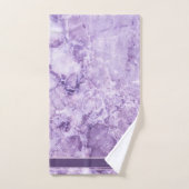 Purple crystal Monogram Name Marble Custom Badhandtuch Set (Handtuch)