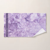 Purple crystal Monogram Name Marble Custom Badhandtuch Set (Handtuch)