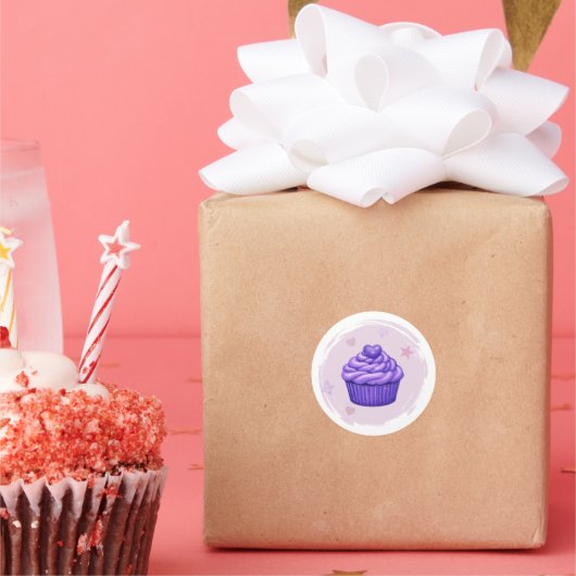 Purple Cupcake Celebration Sticker (Party)