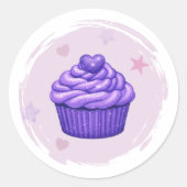Purple Cupcake Celebration Sticker (Vorderseite)