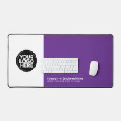 Purple | Custom Business Logo Name, Slogan Schreibtischunterlage (Tastatur & Maus)