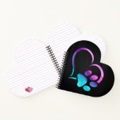 Purple Cyan Dog paw Print Heart Notizblock (Innenseite)