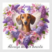 Purple Dachshund Floral Heart Fensteraufkleber (Blatt)