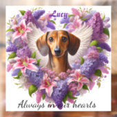 Purple Dachshund Floral Heart Fensteraufkleber (Blatt 2)