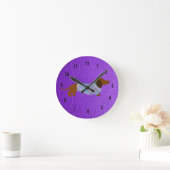 Purple Dachshund Wall Clock Runde Wanduhr (Zuhause)