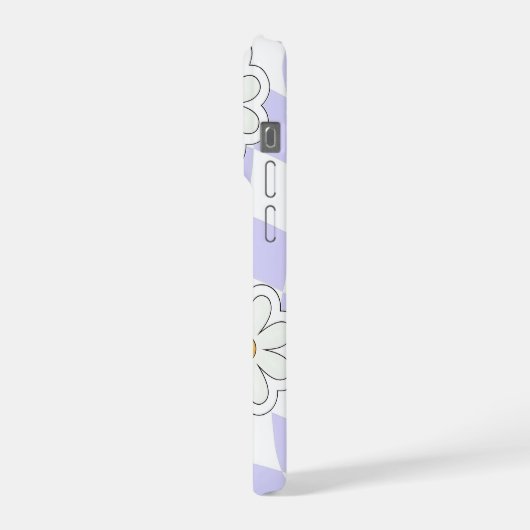 Purple Daisy Checkered Phone Case iPhone Hülle (Linke Seite)