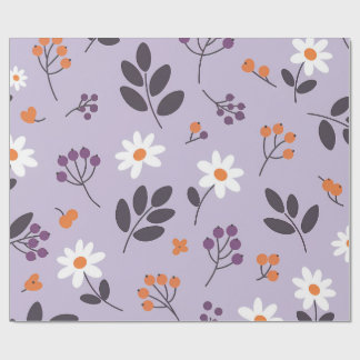 Purple Daisy Floral Pattern - Seamless Botanical Geschenkpapier
