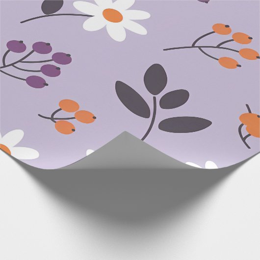 Purple Daisy Floral Pattern - Seamless Botanical  Geschenkpapier (Ecke)