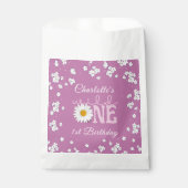 Purple Daisy Wild One 1st Birthday Geschenktütchen (Vorderseite)