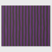 Purple & Dark Brown Wonky Stripes Geschenkpapier (Flach)