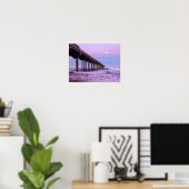 Purple dawn over pier, California Poster (Heimbüro)