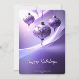 Purple Decorative Christmas Ball Holiday Card Feiertagskarte