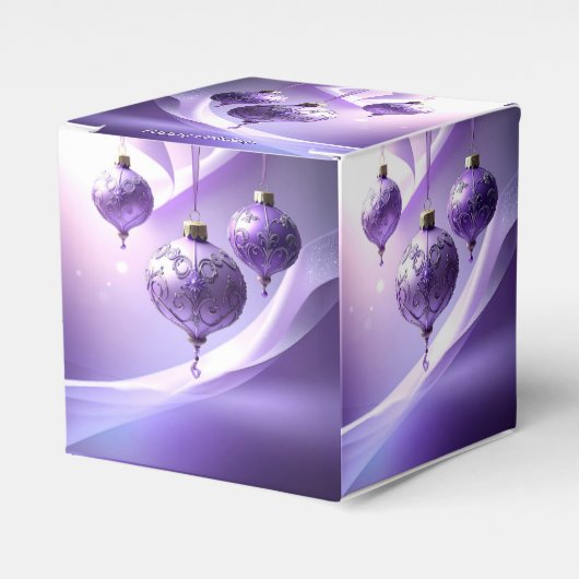 Purple Decorative Christmas Ball Holiday Favor Box Geschenkschachtel (Vorderseite)