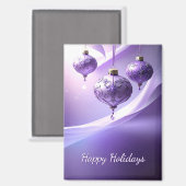 Purple Decorative Christmas Ball Holiday Magnet (Vorderseite/Rückseite)