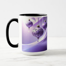 Purple Decorative Christmas Ball Holiday Mug Tasse