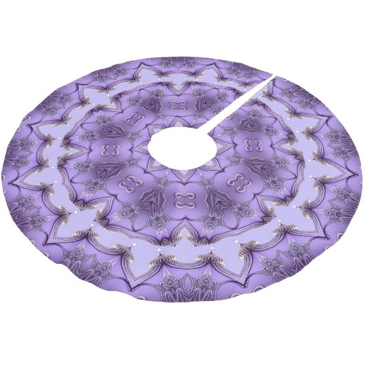 Purple Decorative Christmas Tree Skirt Polyester Weihnachtsbaumdecke (Schrägansicht)