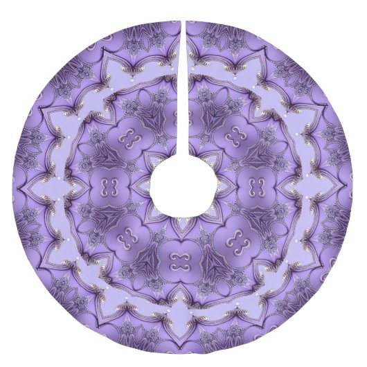 Purple Decorative Christmas Tree Skirt Polyester Weihnachtsbaumdecke (Vorderseite)